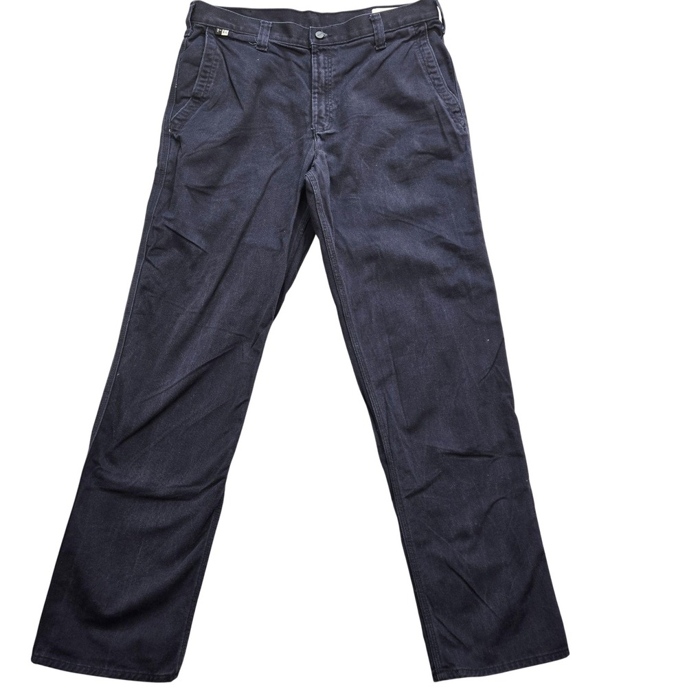 Carhartt Pants Mens 38x32 Actual Blue Chino Corduroy FR Workwear Pockets Pleated